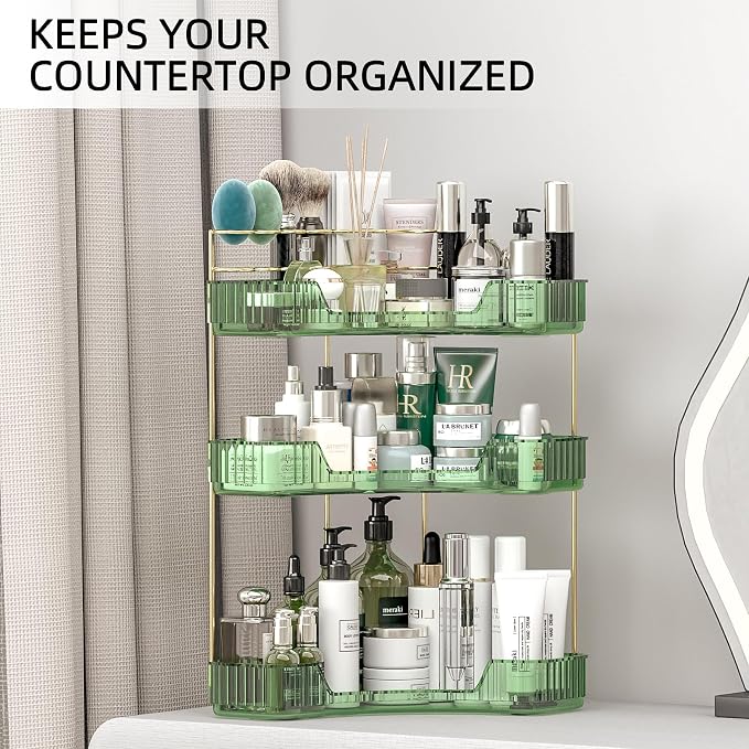 3 Tier Corner Bathroom Organizer Countertop, Vanity Makeup Organizer - Image 7