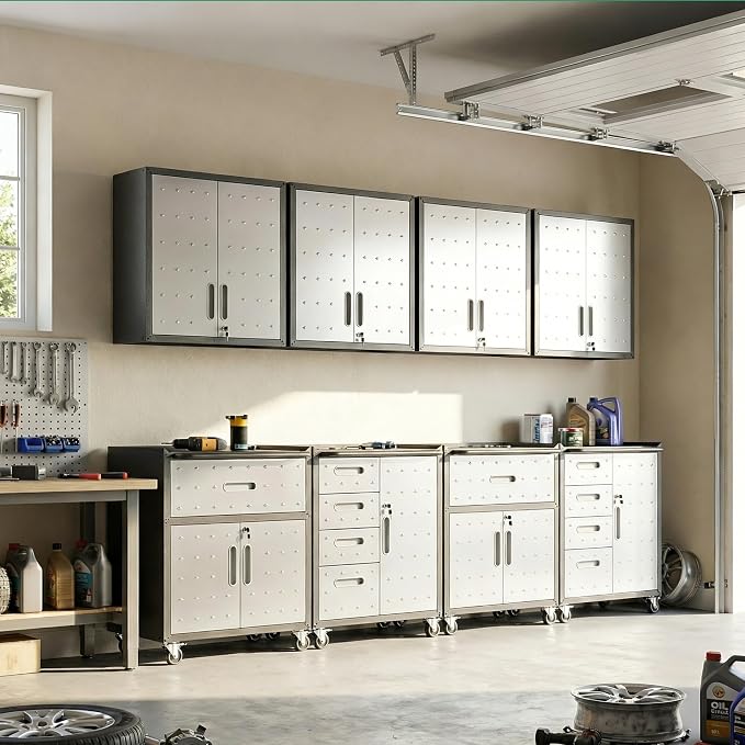 Garage Cabinet System | Heavy Duty Steel All-in-One Modular Garage Cabinet Set by VIYET