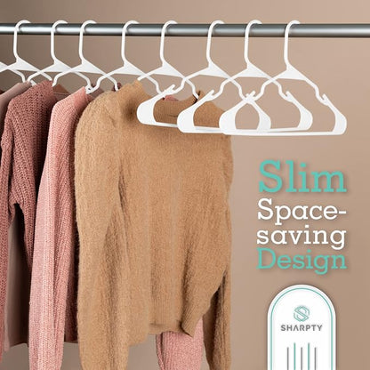 Sharpty Plastic Hangers, 50 Pack, Space Saving, Heavy Duty - Image 5