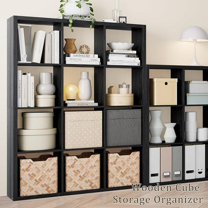 Cube Storage Organizer Bookcase, Decorative 11 inch Open Back Cubical Shelf - Image 5