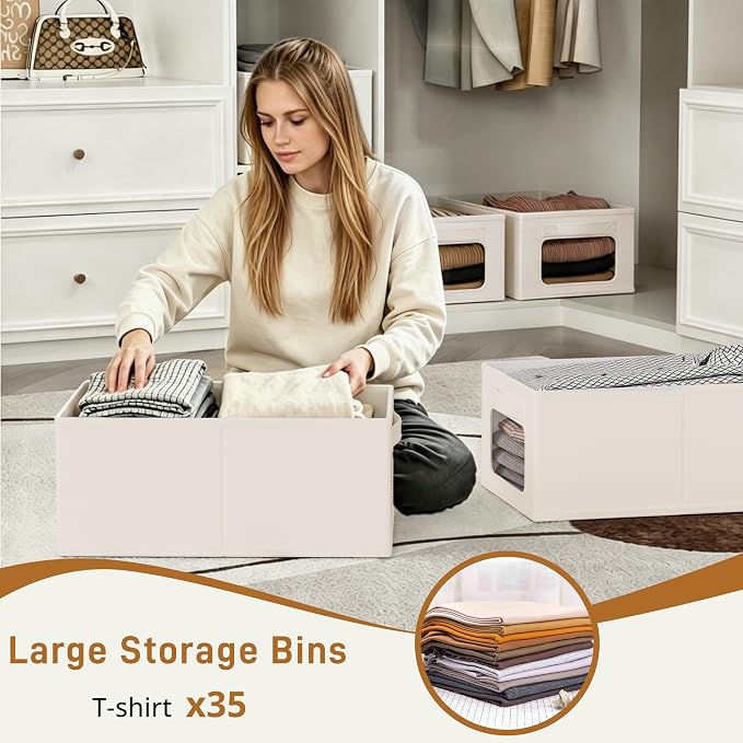 Linen Closet Organizers and Storage 6 Packs-Fabric Storage Bins - Image 5