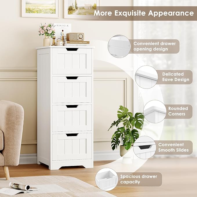 FOTOSOK Bathroom Storage Cabinet Set of 2, Bathroom Cabinet - Image 5