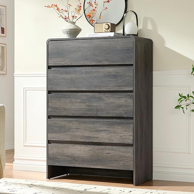 AMERLIFE 5 Drawer Dresser for Bedroom, Anti-Tip Kit, Wood Cabinet Organizer for - Image 9