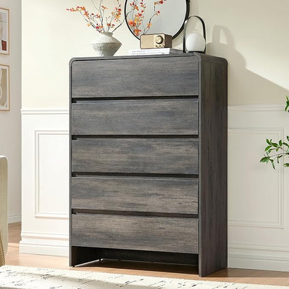 AMERLIFE 5 Drawer Dresser for Bedroom, Anti-Tip Kit, Wood Cabinet Organizer for - Image 9