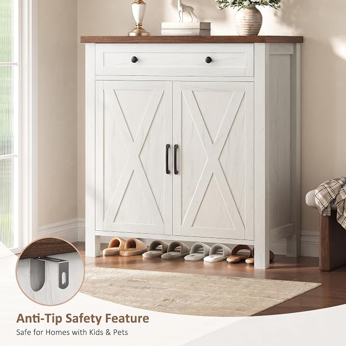 Farmhouse Shoe Storage Cabinet, 5-Tier High Boots Organizer - Image 8