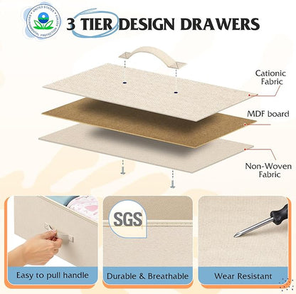 WLIVE 9 Drawer Dresser, Fabric Storage Tower - Image 5