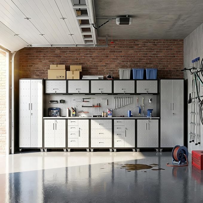 12-Piece Heavy Duty Steel Garage Cabinet System | All-in-One Modular Garage - Image 9
