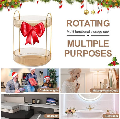 360 Rotating Makeup Organizer, 2 Tier Countertop Storage, Large Capacity - Image 5