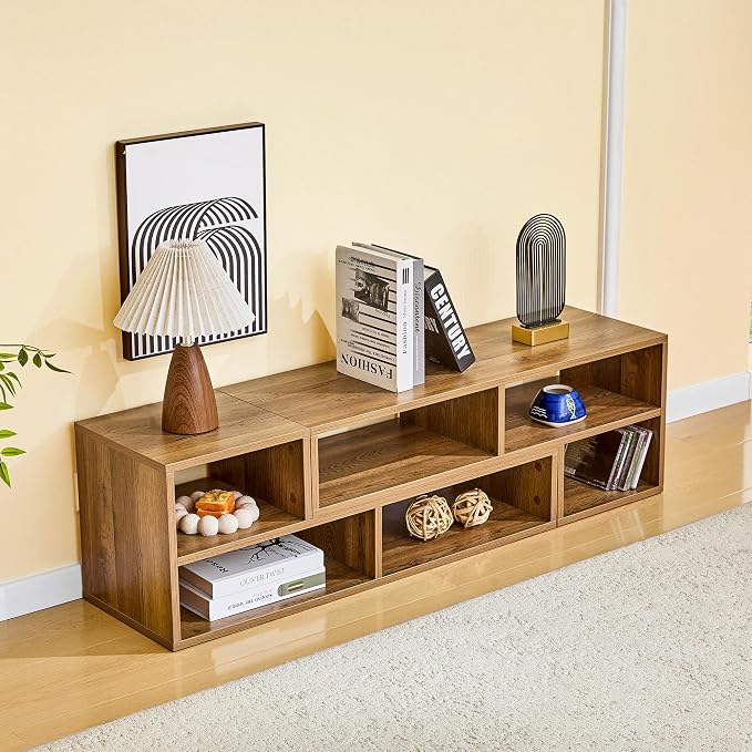 L-Shaped TV Stand for TVs up to 50''+, Modular TV Stand Dark Wood | Modern - Image 3