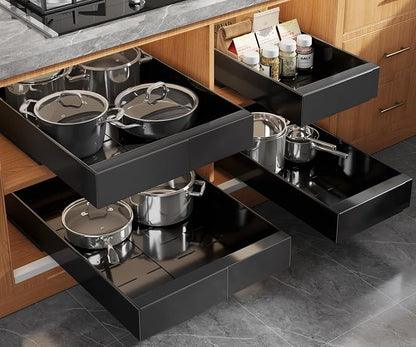 Seinloes 4 Pack Expandable Pull Out Cabinet Organizer 21" Deep by Seinloes