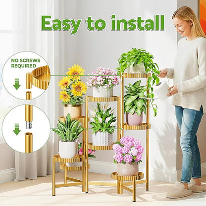 Stand Plants, 8 Tier Metal Tiered Plant Stands Indoor, Corner Flodable Plant - Image 6