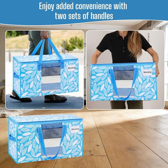 VENO 2 Pack Heavy Duty Moving Bags, Clothes and Comforter Storage Bags - Image 5
