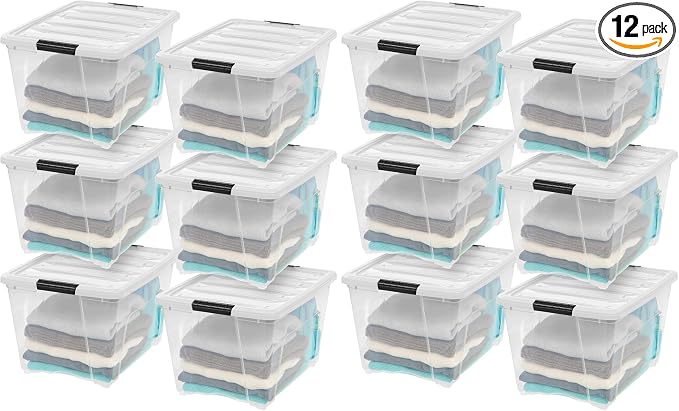 IRIS USA 12-Pack 54 Quart Stackable Storage Bins by IRISUSA