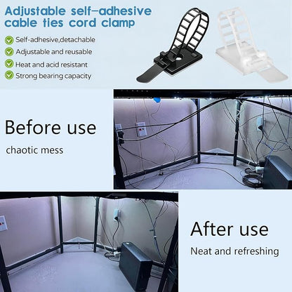 Adjustable 3M Adhesive Cable Management Clips 100Pcs, Large self Adhesive Cable - Image 6
