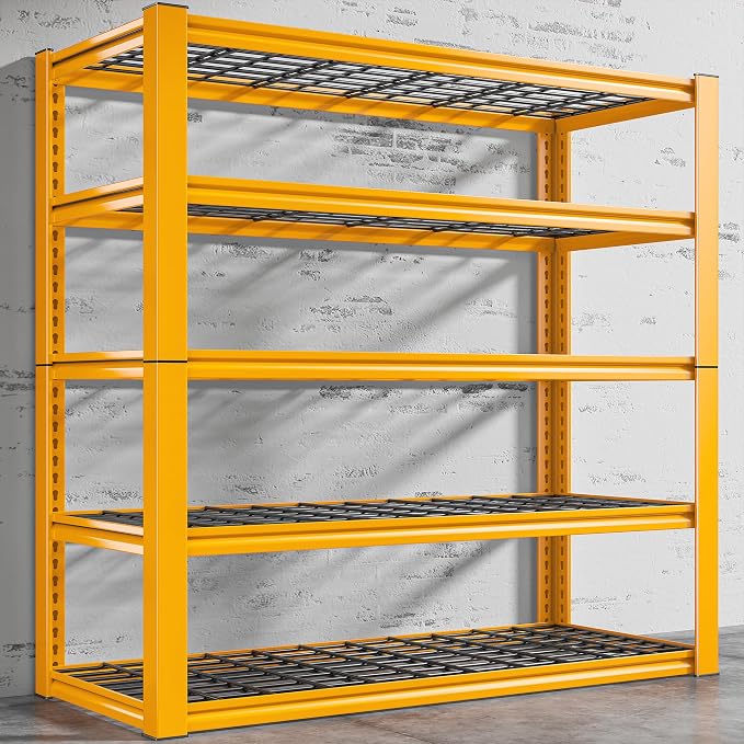REIBII Storage Shelves, Heavy Duty Metal Shelving 2000LBS, Metal Shelves 5 Tier by REIBII