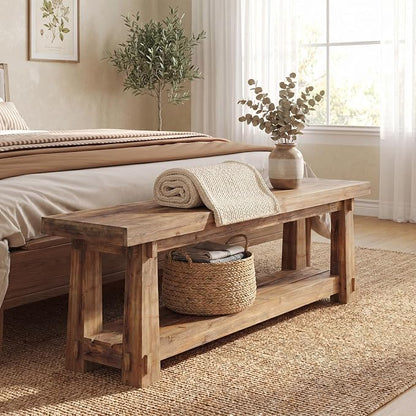 55'' Solid Wood Entryway Bench - Image 4