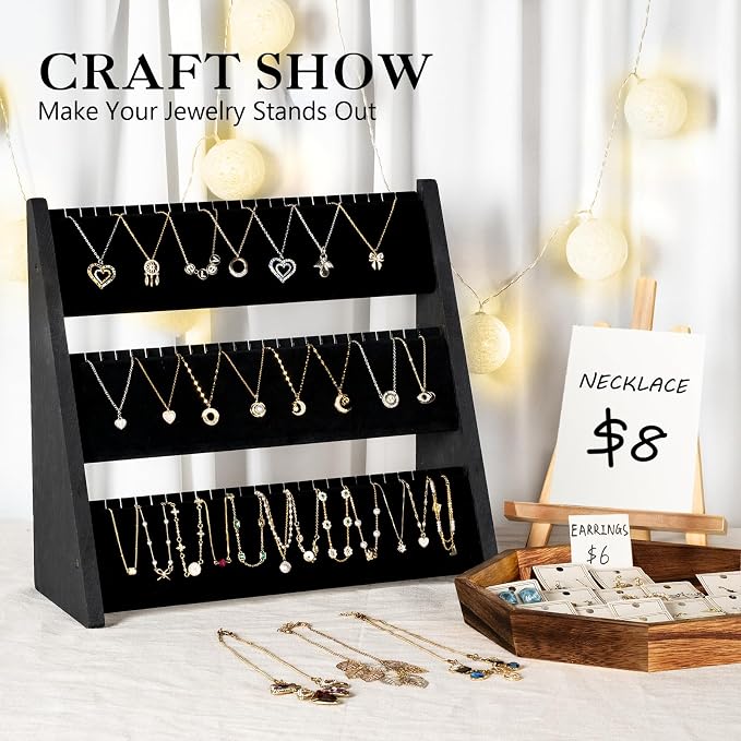 Necklace Organizer, 3-Tier Necklace Holder Jewelry Organizer Stand - Image 5