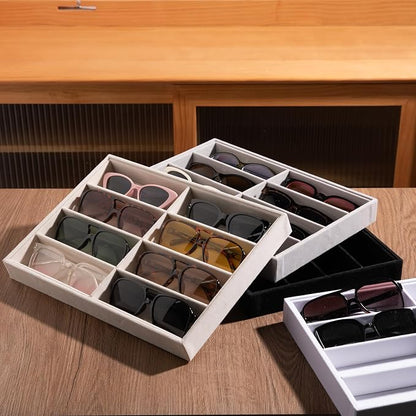 Frebeauty Sunglass Organizer, Velvet Glasses Organizer, 8-Slot Sunglasses Tray - Image 6