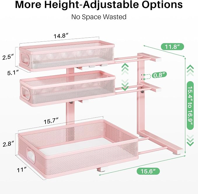 Kitstorack Under Sink Organizer, Slide out Storage Drawer Rack - Image 9