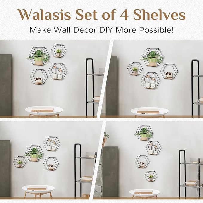 Hexagon Shelves Black for Wall - Image 7