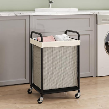 ELYKEN Laundry Basket with Wheels, 80L Rolling Laundry Hamper with Removable - Image 2