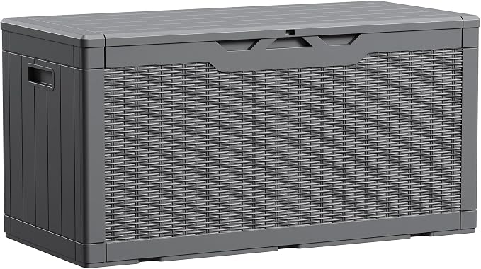 Devoko 100 Gallon Waterproof Large Resin Deck Box Indoor Outdoor Lockable by DEVOKO