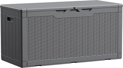 Devoko 100 Gallon Waterproof Large Resin Deck Box Indoor Outdoor Lockable by DEVOKO