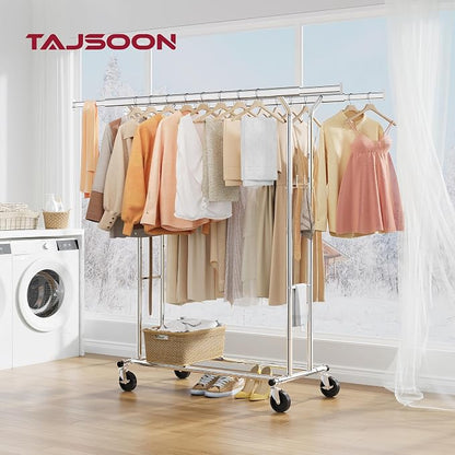Tajsoon Double Rod Clothes Rack 480 LBS, Heavy Duty Clothing Rack - Image 6