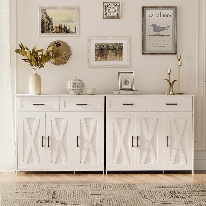 Homhedy Sideboard Buffet Cabinet, Coffee Bar Storage Cabinet - Image 8