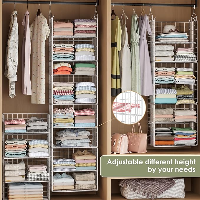 X-cosrack 8-Tier Closet Hanging Organizer Shelf - Image 5