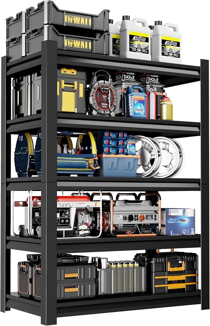 24" W Garage Shelving, 5-Tier Heavy Duty Shelving Unit, 3000LBS Adjustable by Unknown