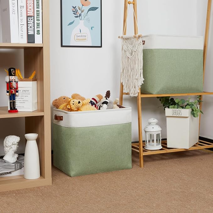 HNZIGE Shelf Storage Baskets for Clothes, Large Storage Bins Fabric Baskets for - Image 4