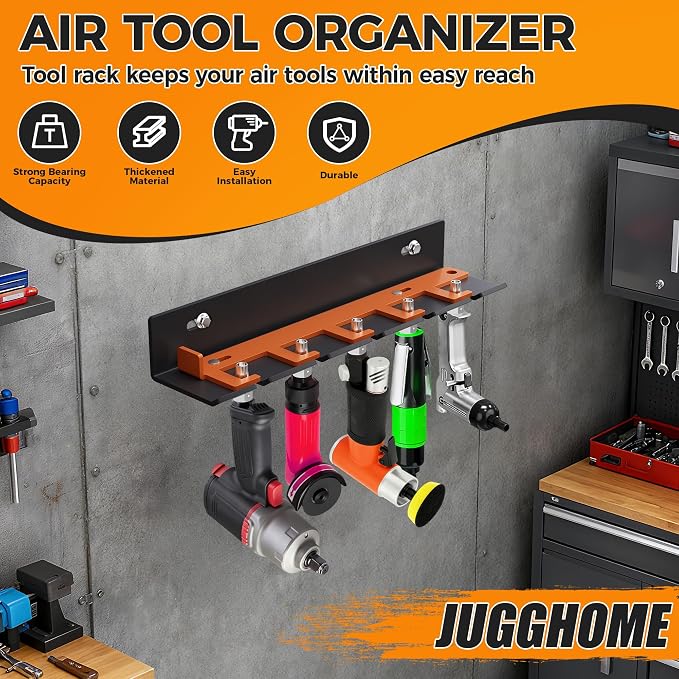 Air Tool Pneumatic Tool Holder, Wall Mount Air Tool Rack, Lockable Air Tool - Image 6