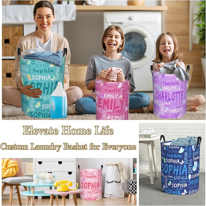 Custom Name Laundry Hamper, Personalized Laundry Basket - Image 5