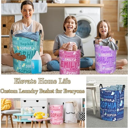Custom Name Laundry Hamper, Personalized Laundry Basket - Image 5