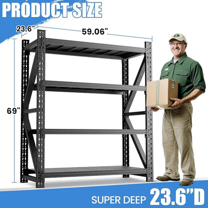 Heavy Duty Garage Storage Shelves 5000LBS Capacity, 4-Tier Large Industrial - Image 2
