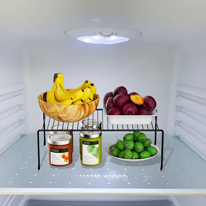 Kitchen Cabinet Organizer Shelf Rack Set of 2, Medium Metal Freezer Organizer - Image 4