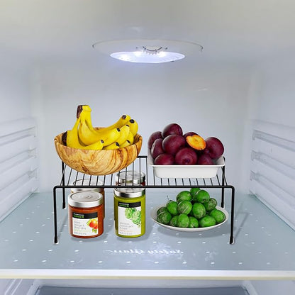 Kitchen Cabinet Organizer Shelf Rack Set of 2, Medium Metal Freezer Organizer - Image 4