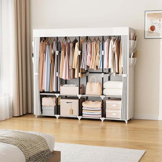 VTRIN Portable Closet for Hanging Clothes 67 Inch Wide Large Capacity Portable - Image 2