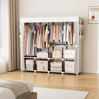 VTRIN Portable Closet for Hanging Clothes 67 Inch Wide Large Capacity Portable - Image 2