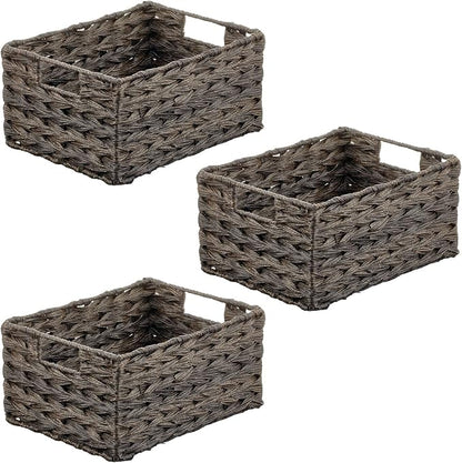 mDesign Woven Farmhouse Kitchen Pantry Food Storage Organizer Basket Bin Box - Image 9