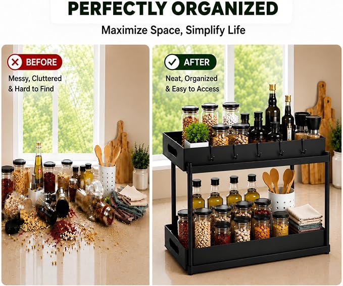 2 Pack Under Sink Organizer, Pull-Out Cabinet Storage Organizers - Image 5