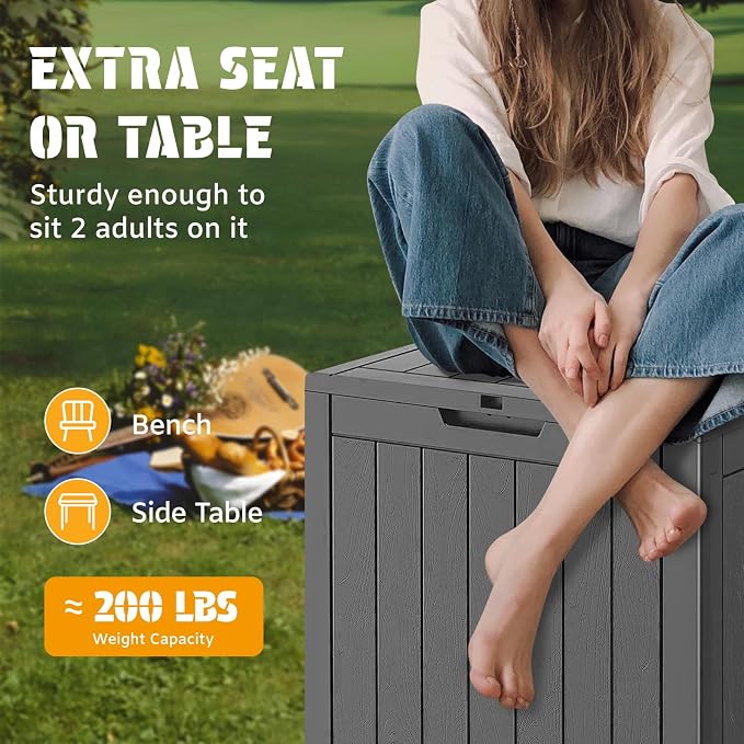 NUNU LAB 32 Gallon Outdoor Storage Box Waterproof, Outside Package Delivery - Image 4