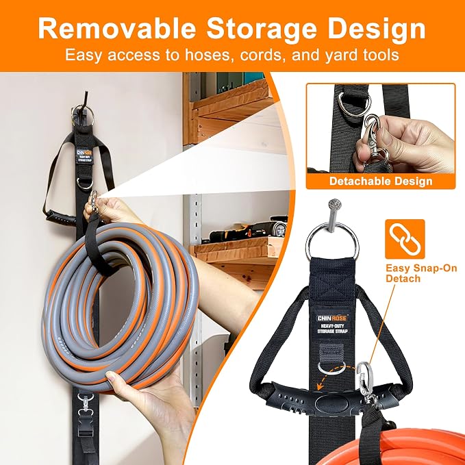 Extension Cord Organizer with 5 Detachable straps 2 PCS | Extension Cord Hanger - Image 2