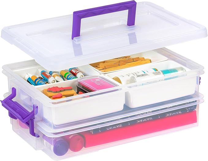 IRIS USA 9 Qt. Plastic Craft Storage Container Bins by IRISUSA