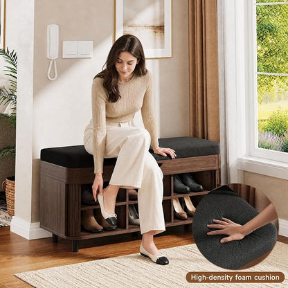 ONBRILL 43.3" Shoe Storage Bench - Image 5