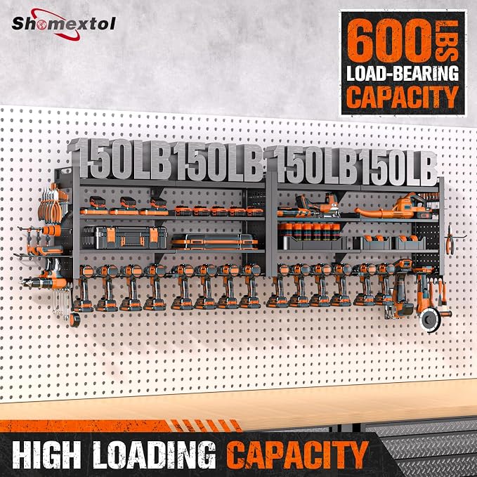 66" W Super Large Power Tool Organizer Wall Mount, Heavy Duty Cordless Tool - Image 2