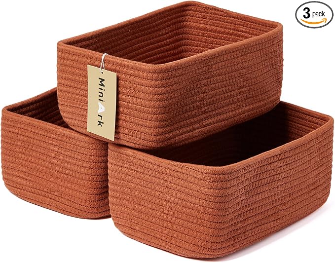 MiniArk Small Storage Baskets for Organizing | Closet Organizer Bins | Shelf by MiniArkStorageBasketsHome