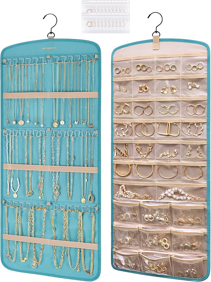 BAGSMART Hanging Jewelry Organizer, Necklace Holder Anti-tangle Earrings Rings by BAGSMART