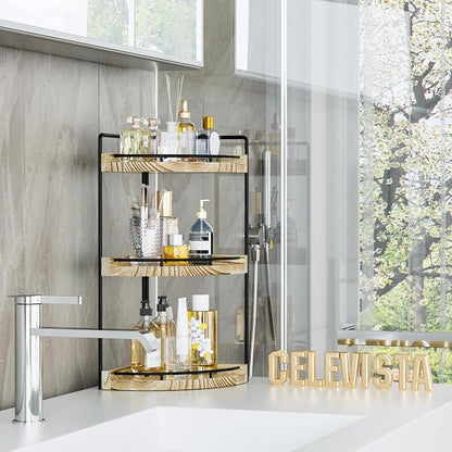 Corner Bathroom Counter Organizer, 3 Tier Bathroom Storage Countertop - Image 8